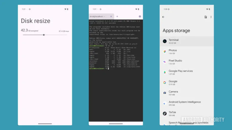 Android 16 允许 Linux 终端使用手机全部存储空间
