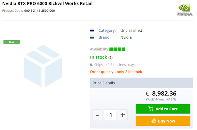 最贵达9万元！RTX PRO 6000专业显卡开卖 96GB显存