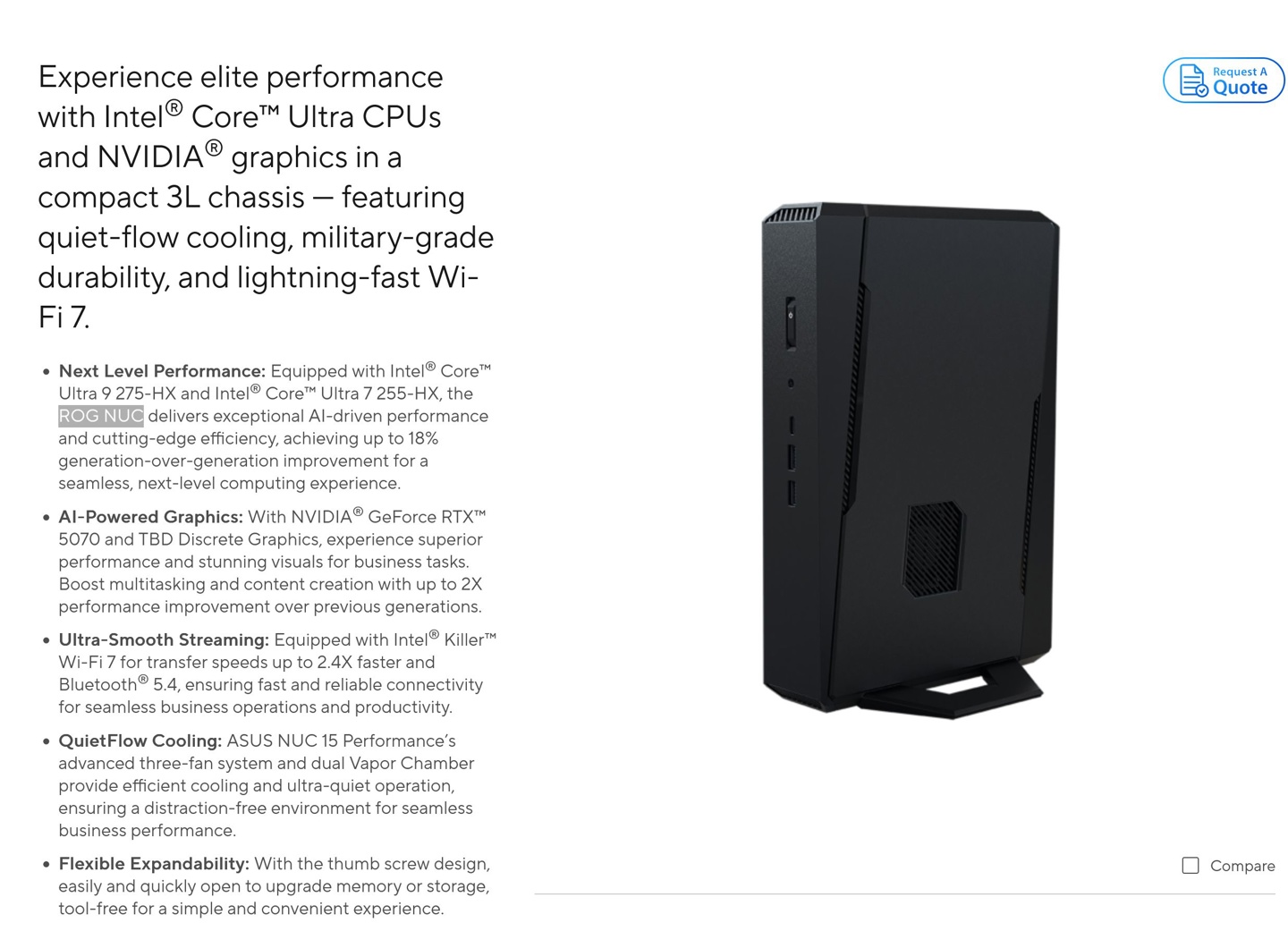 ROGNUC2025“商务版”，华硕推出 NUC15Performance 迷你主机(图3)
