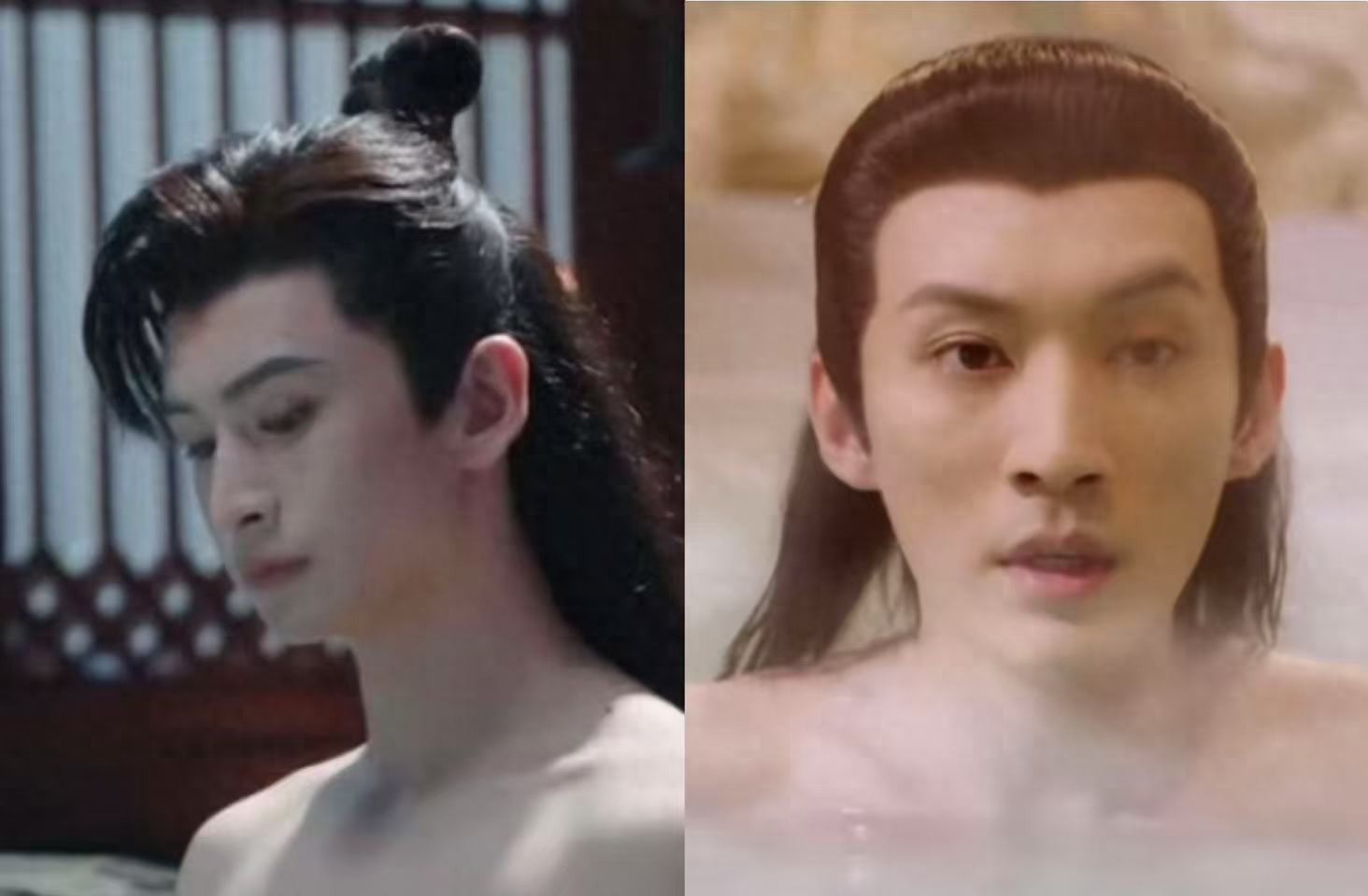 刘诗诗、张云龙主演的《淮水竹亭》与刘学义、胡意旋主演的《落花时节又逢君》扎堆儿热播，两部古装剧都是俊男美女云集，看着很养眼，感情戏也很精彩。  现在的演员，尤其是偶像剧演员，真的很不容易，不仅卷颜值，还要卷身材，而且，男演员也跟着卷了起来