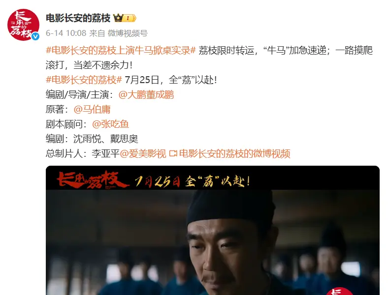 影版《长安的荔枝》定档：杨幂演大鹏妻子，但看到女一号我不吐不快