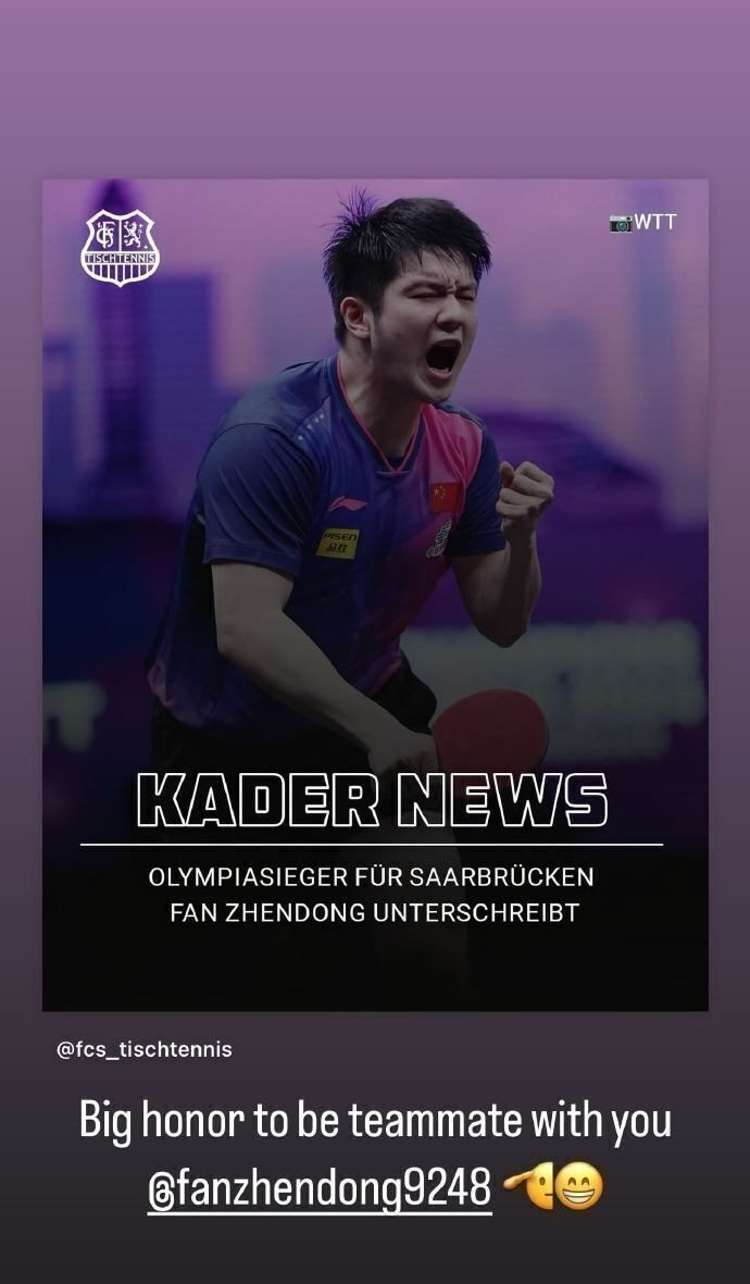 德国媒体:乒协主席王励勤征召樊振东回国乒 因多哈世乒赛战绩不佳