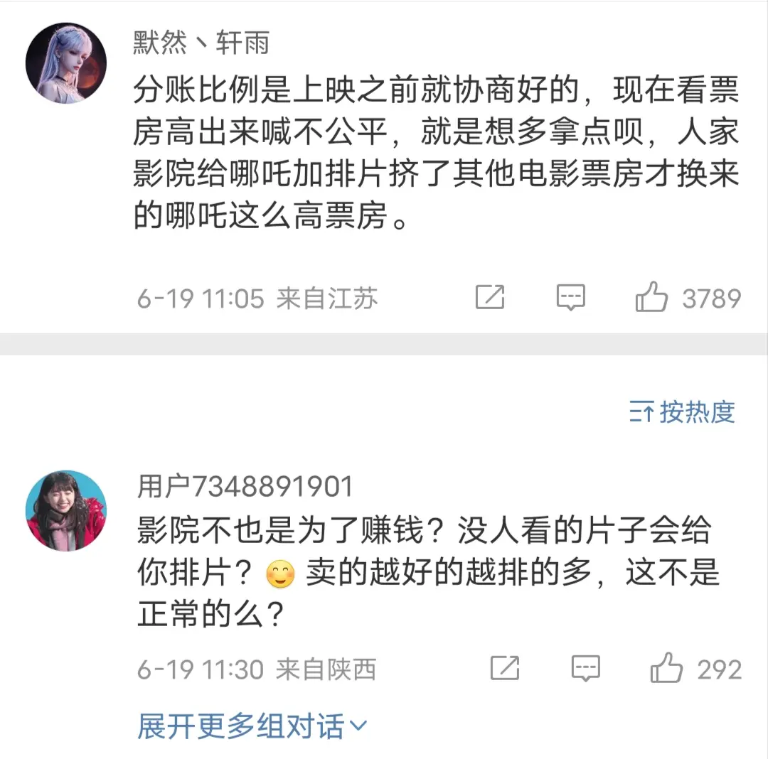 《哪吒2》制片方抱怨分账太少，160亿分走了47亿，评论区骂声一片