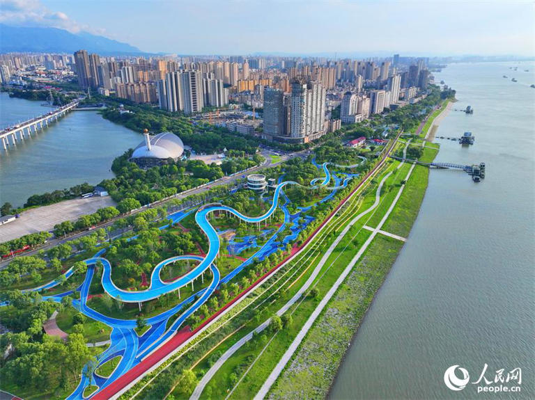 江西九江：长江岸线景美如画