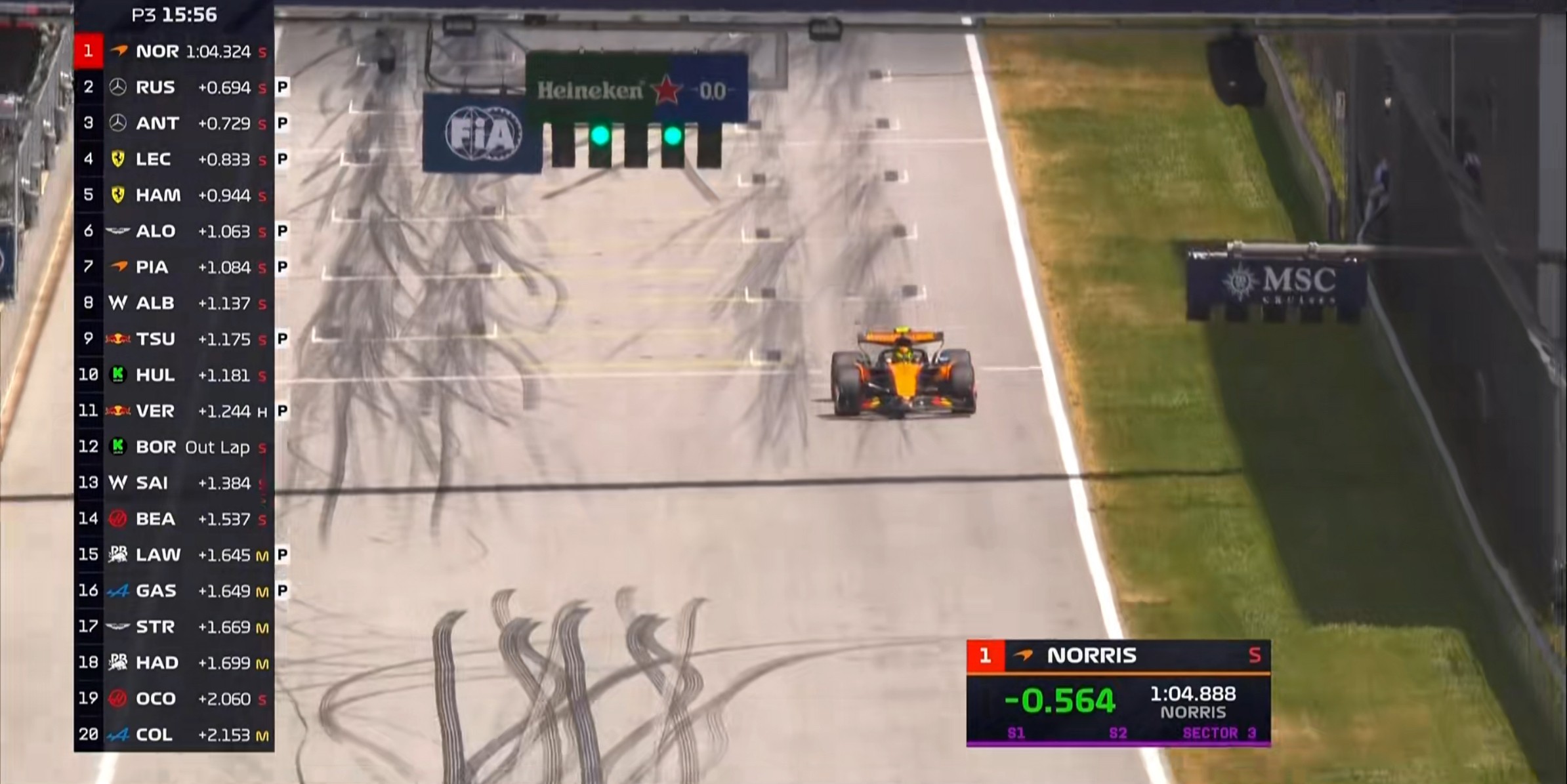 F1奥地利站三练：迈凯伦全场最快，维斯塔潘第3，汉密尔顿第5