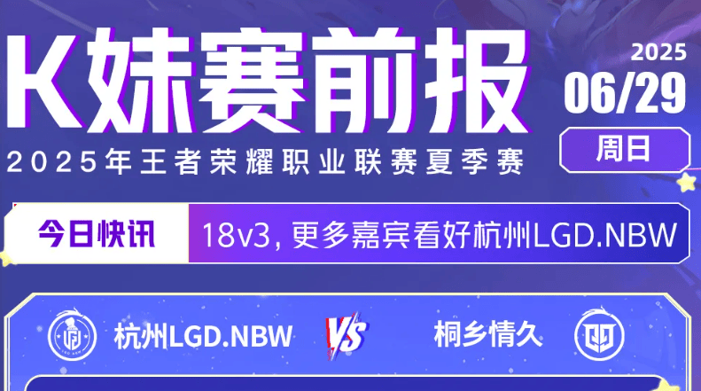 今日K妹赛前报：全员看好AG，绝大多数人看好JDG、LGD.NBW