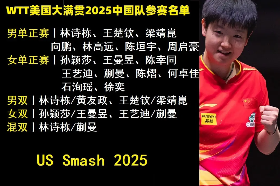 WTT美国大满贯赛火力全开，遗憾：时差原因比赛大都在凌晨开始