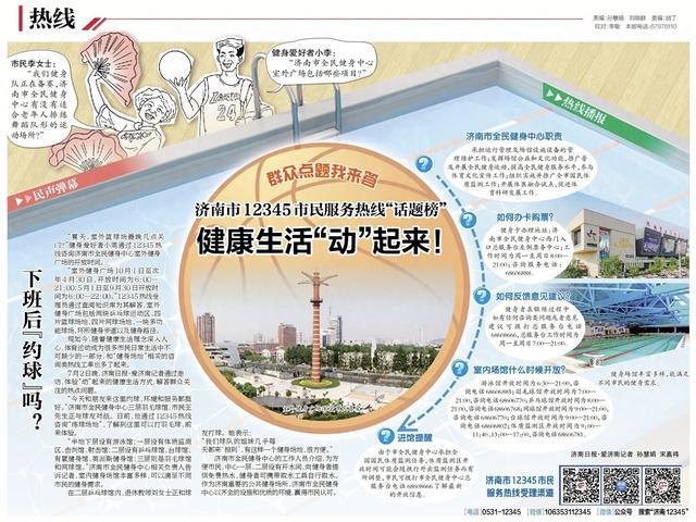 济南市12345市民服务热线“话题榜”：健康生活“动”起来！
