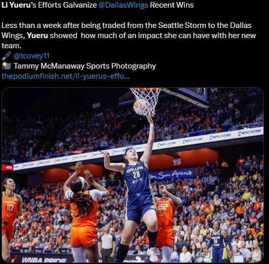 【WNBA】李月汝惊艳表现引爆外网，为个人成长放弃国内8倍年薪