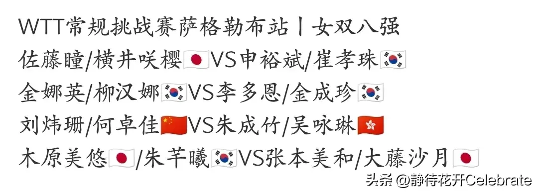 WTT挑战赛16强产生，国乒10人晋级，6月27日赛程，6场中日对决
