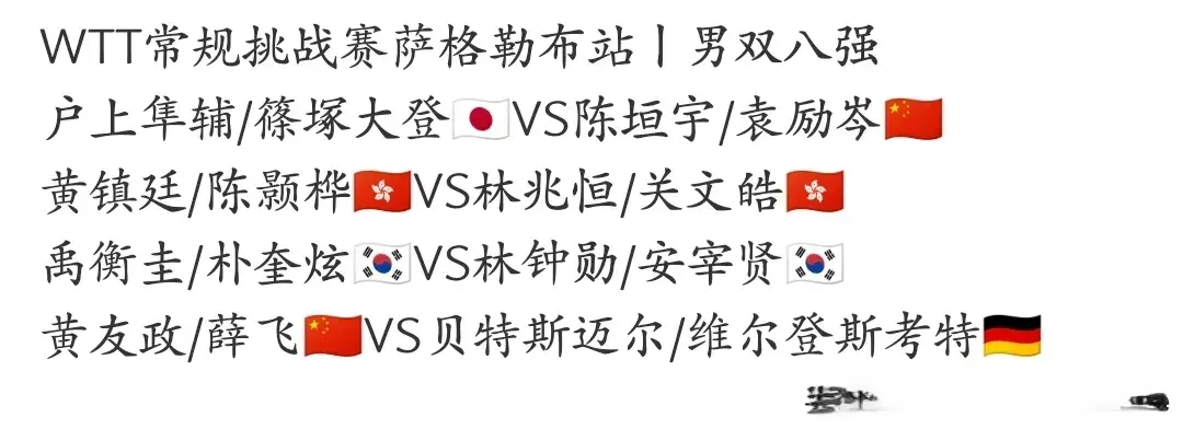 WTT挑战赛16强产生，国乒10人晋级，6月27日赛程，6场中日对决