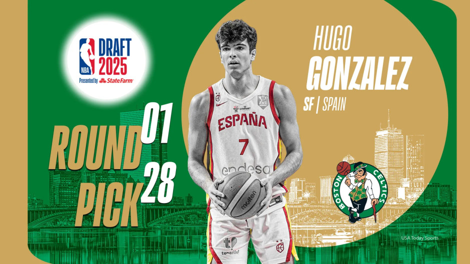 2025年NBA选秀雨果-冈萨雷斯 凯尔特人在首轮28顺位选中来自西班牙后卫