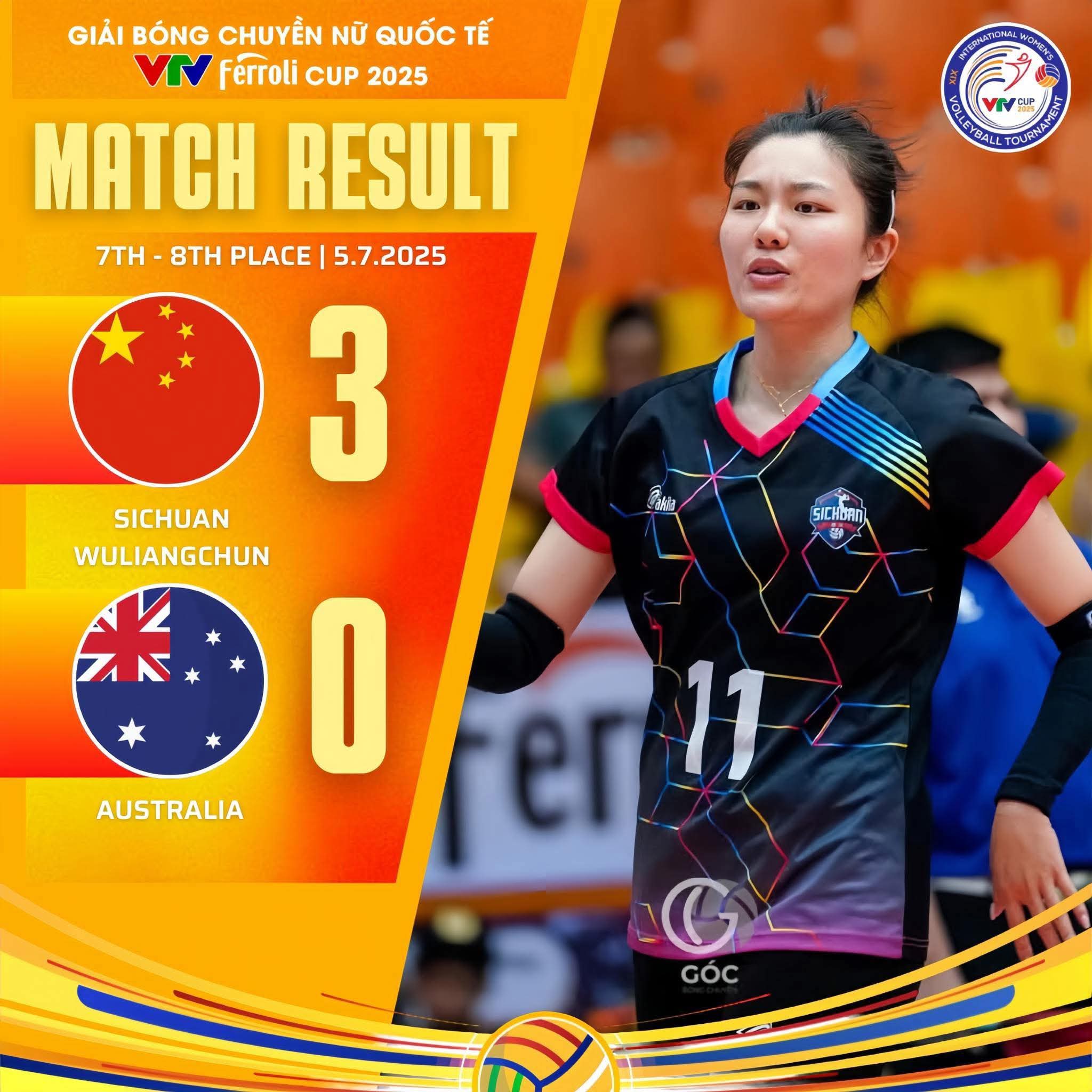 25-10！胡进率领中国女排代表队 横扫澳大利亚 国际邀请赛获第七名
