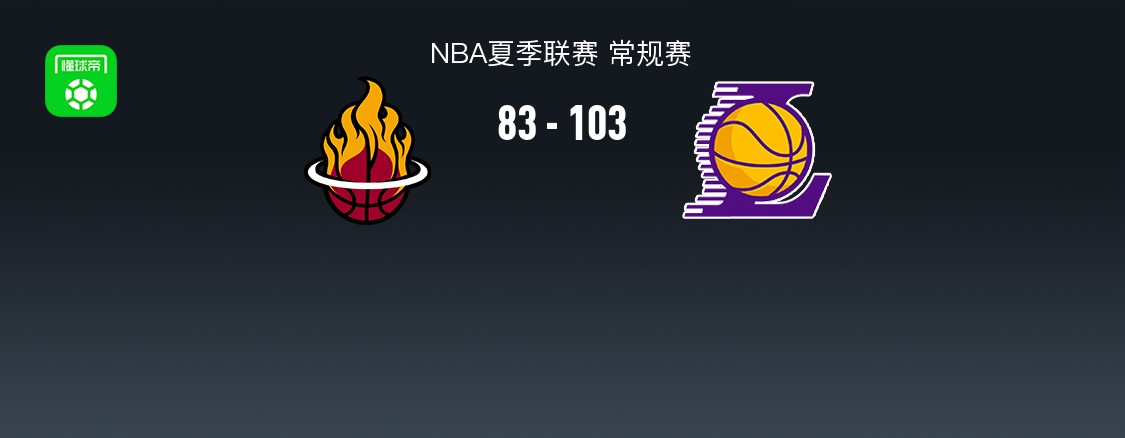 NBA夏季联赛战报：湖人103-83热火，斯威德20+3+1