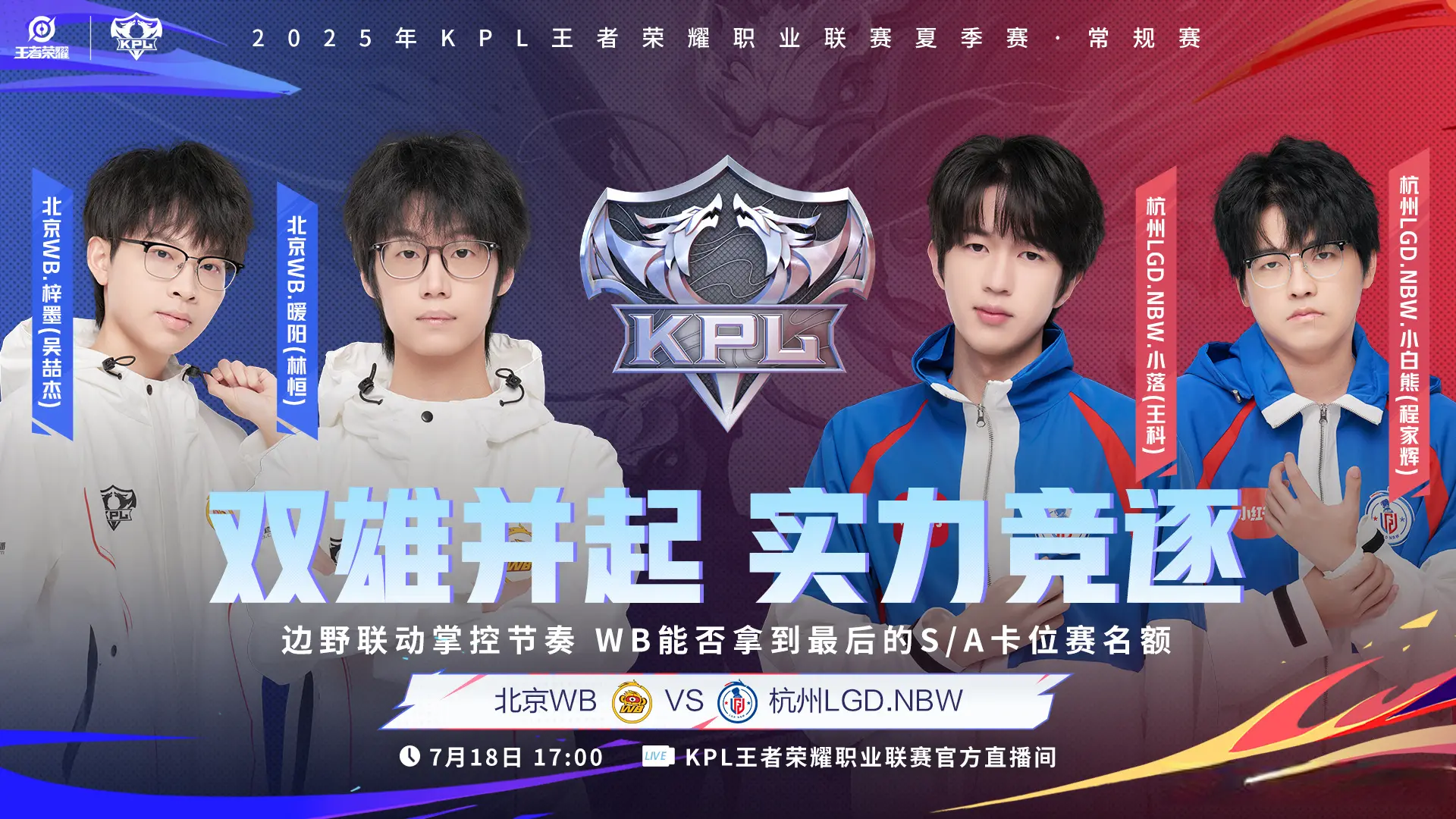 一小局的胜负，决定是否能争冠，收官战，WB的目标就是赢一小局！