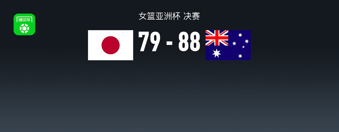 女篮亚洲杯战报：澳大利亚女篮88-79日本女篮，田中心21分