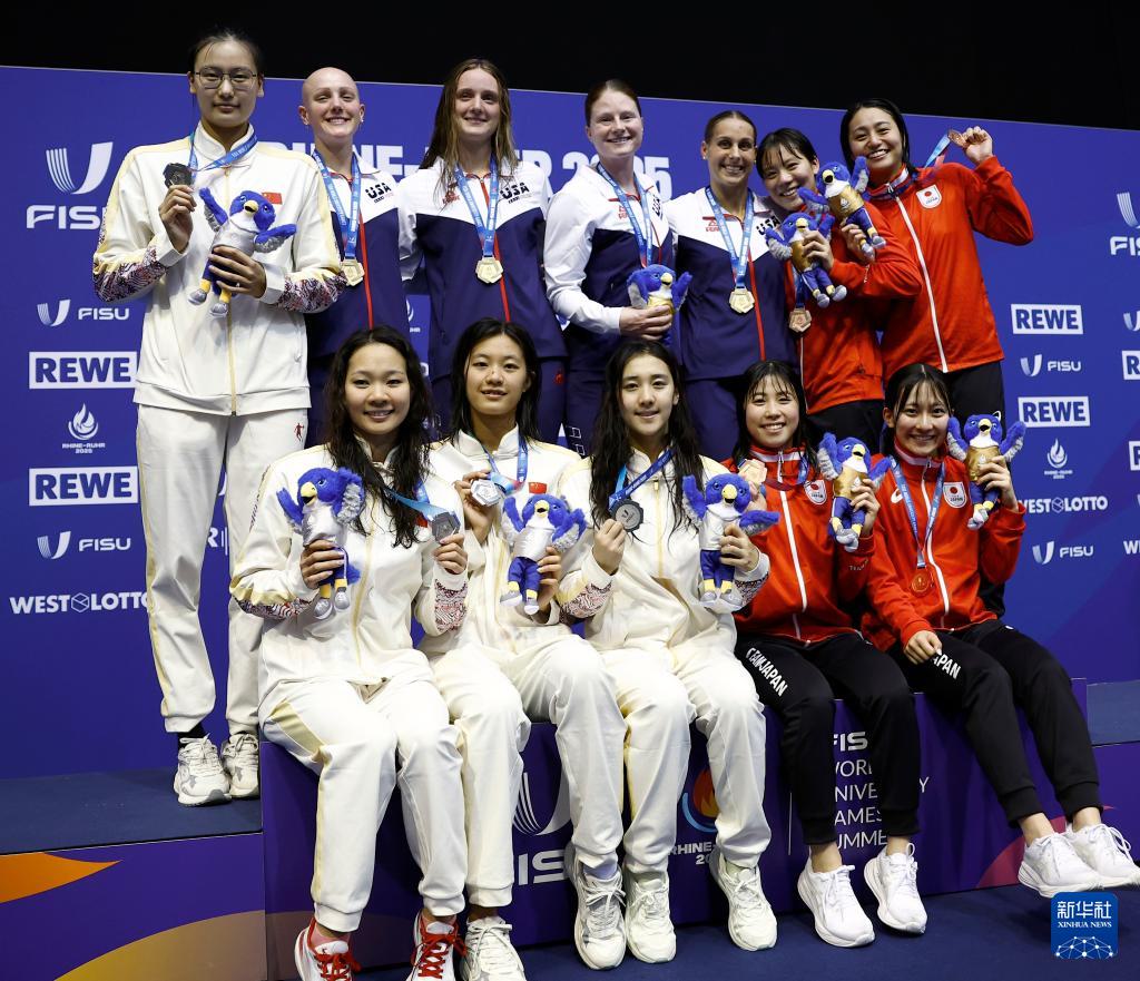 大运会——游泳：中国队获得女子4X200米自由泳接力银牌