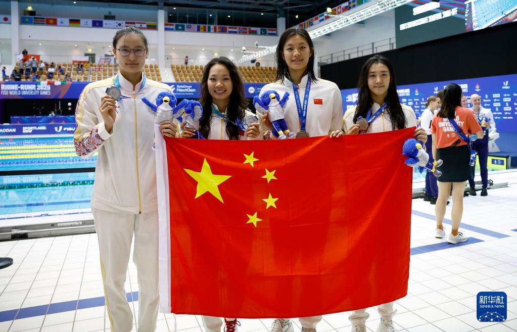 大运会——游泳：中国队获得女子4X200米自由泳接力银牌