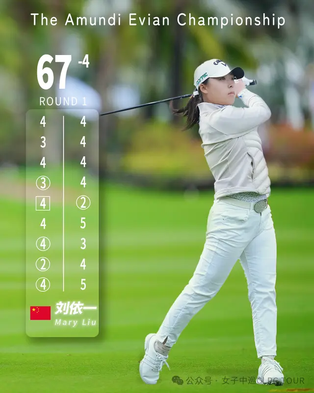 女子美巡大满贯依云锦标赛：刘依一首轮T7，何沐妮T23