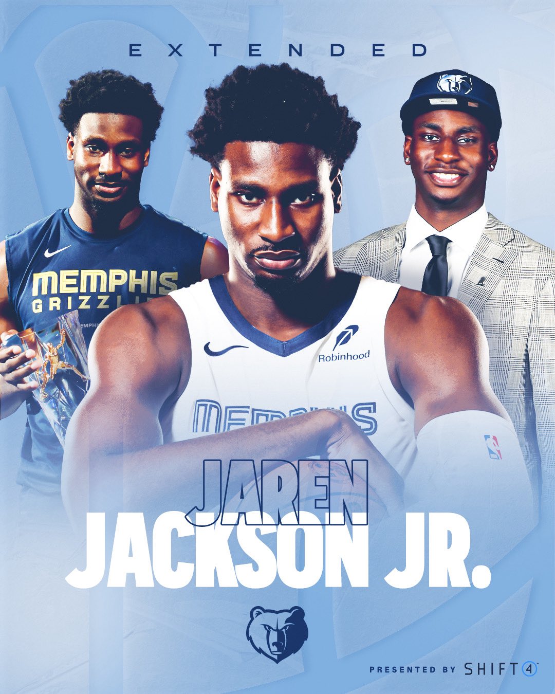 灰熊官方：已正式与小贾伦-杰克逊完成了续约，他留下来了