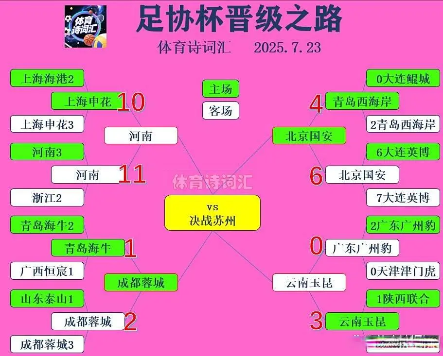 足协杯：上海申花10-11河南无缘四强，刘诚宇破门+失点