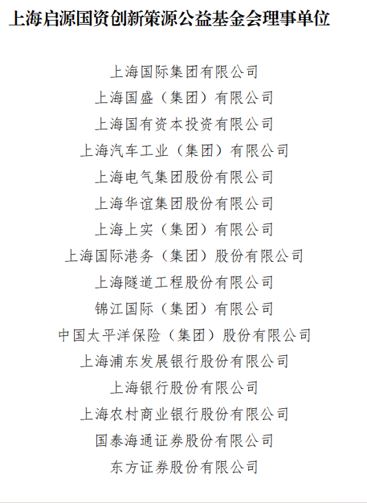 为创新注入“源头活水” 上海启源国资创新策源公益基金会揭牌