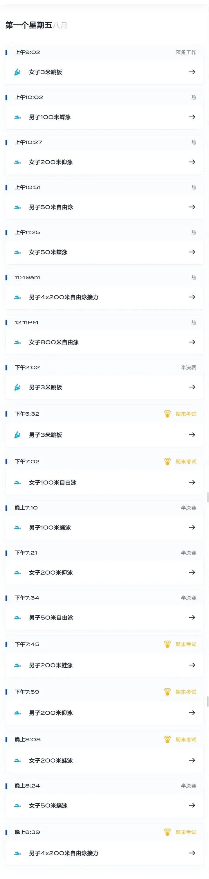 世锦赛最新金牌榜及赛程：中国第1美国第4，CCTV直播覃海洋潘展乐