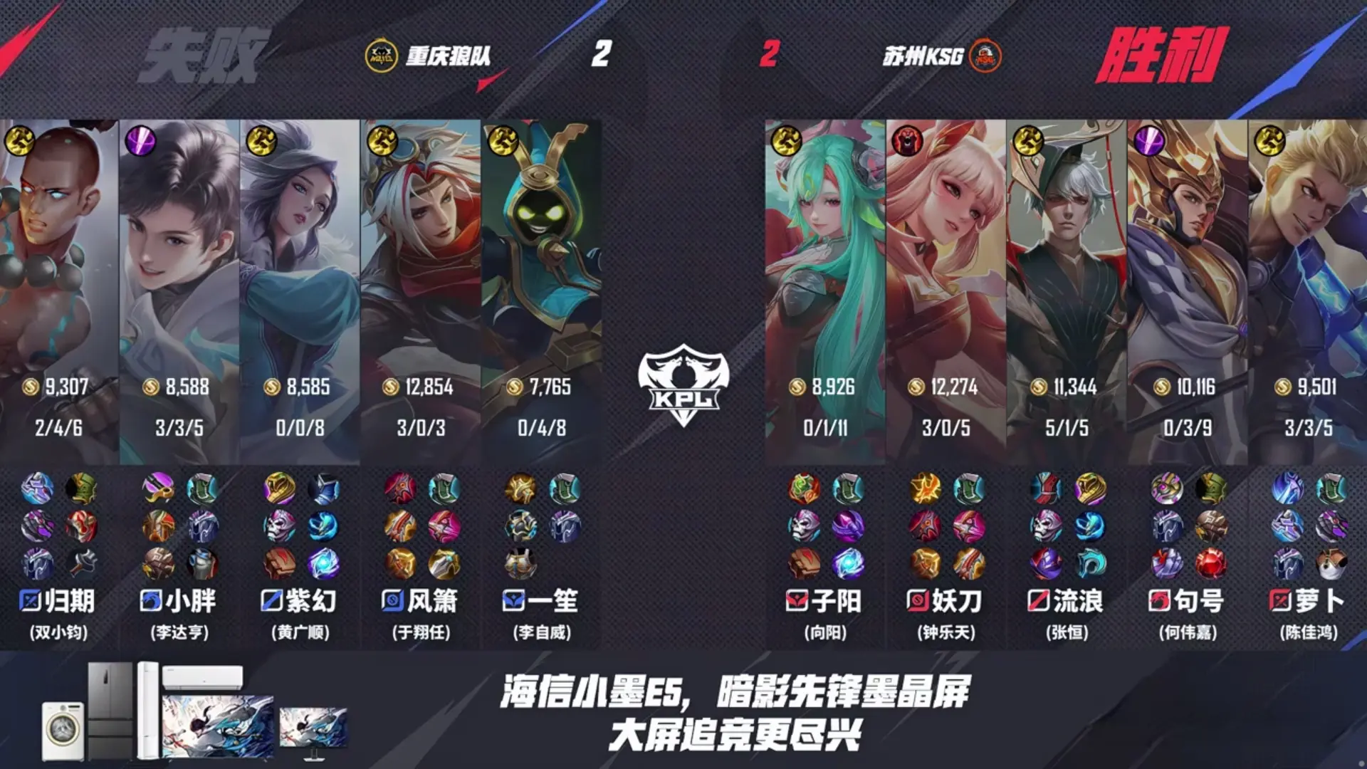 狼队3-2KSG，小胖稳定兜底，风箫孙尚香四杀，妖刀灵性偷家