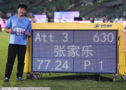 全国田径锦标赛 女子链球张家乐刷新世界青年纪录