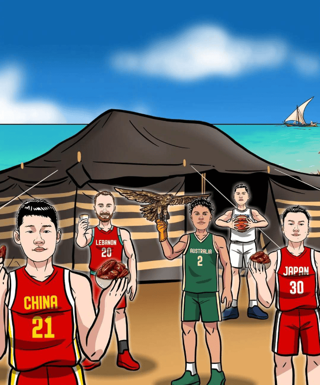 FIBA官方分享亚洲杯动漫形象照，中国男篮代表人物为胡金秋