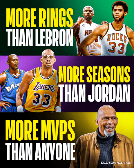 ClutchPoints：贾巴尔不应该被排除在GOAT讨论之外