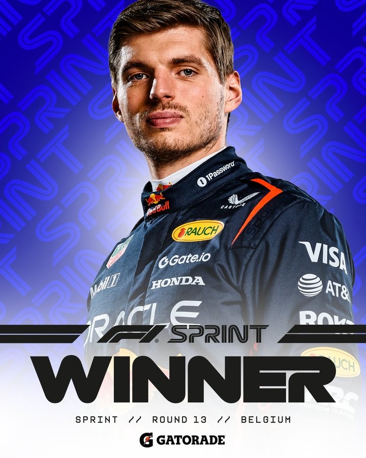 F1比利时冲刺赛：维斯塔潘冠军，迈凯伦二三带回