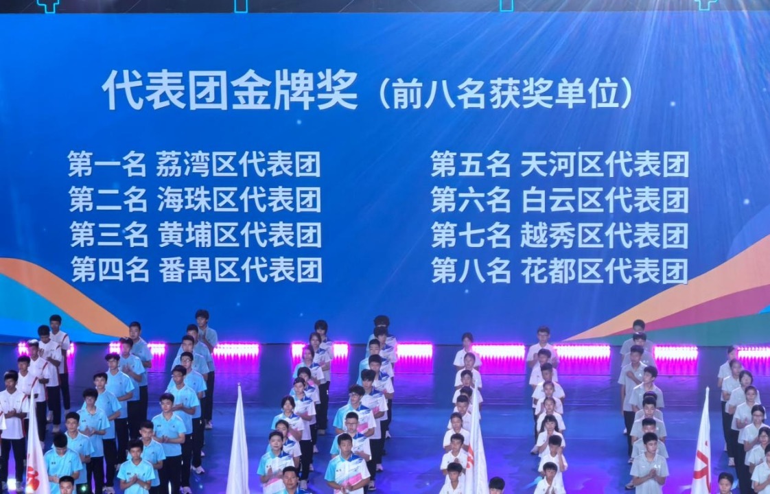市青少年运动会闭幕，荔湾代表团包揽金牌榜总分榜第一