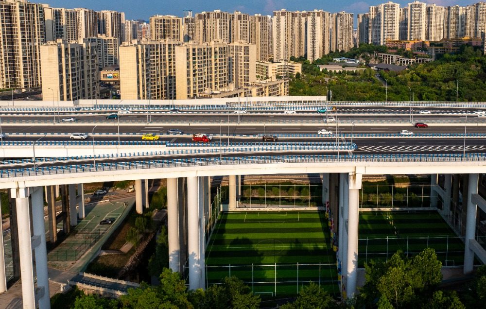 图片新闻｜九龙坡：五台山立交桥下闲置空间“变身”运动公园