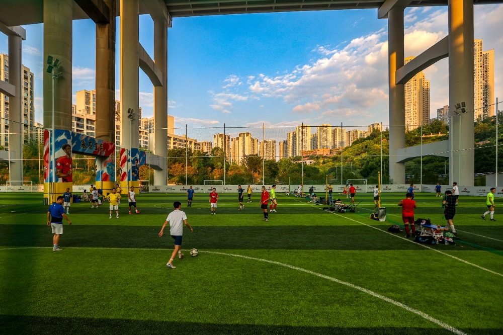 图片新闻｜九龙坡：五台山立交桥下闲置空间“变身”运动公园