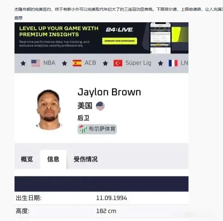 恭喜，辽宁签下小外援杰隆-布朗，模板是哈德森，可完美顶替弗格