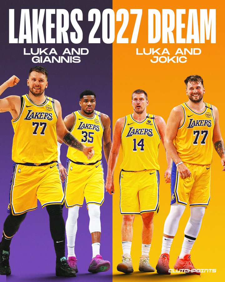 ClutchPoints：字母哥或约基奇？27年湖人或迎下一超级组合