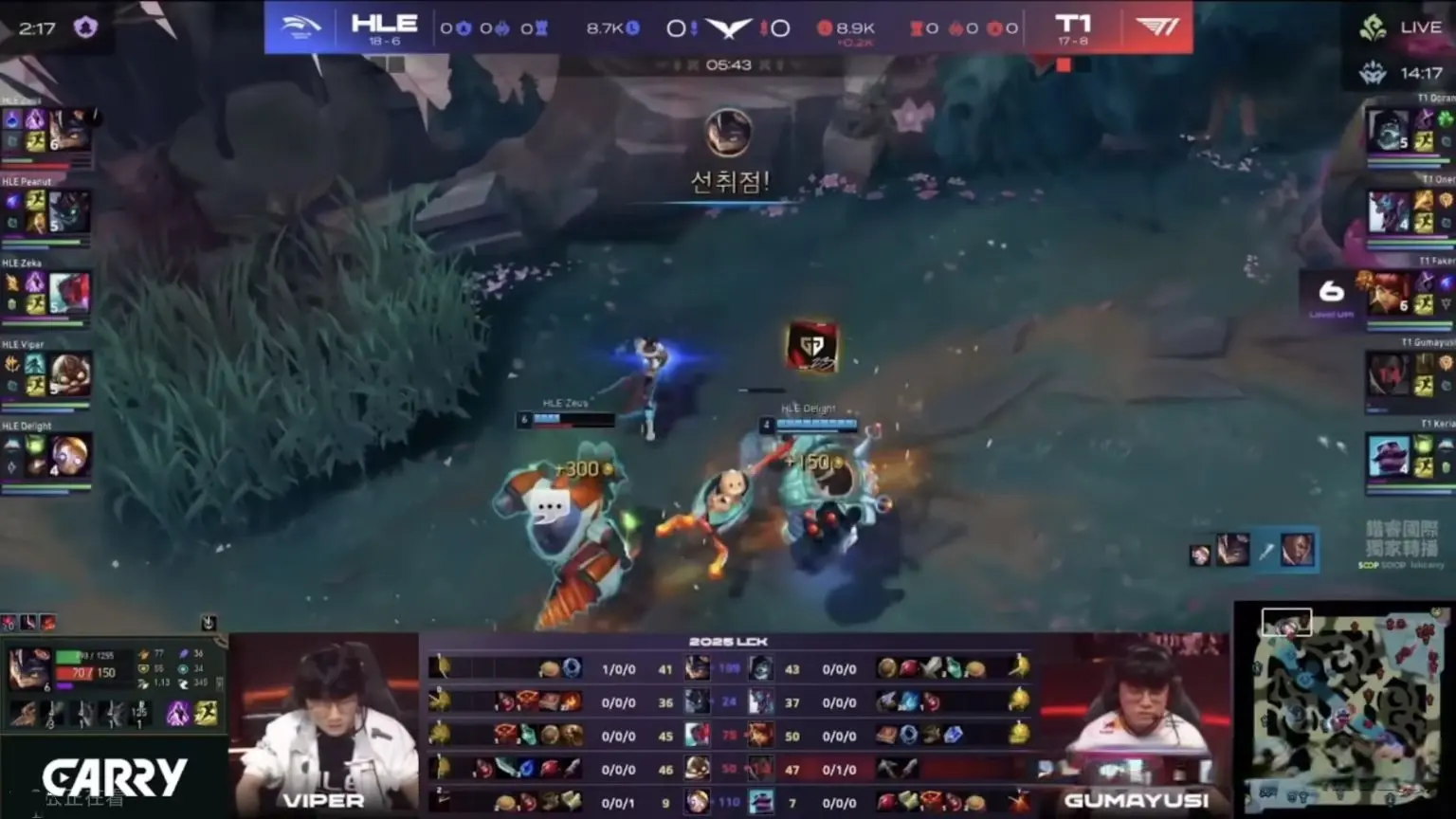 LCK冠军上单道心破碎！T1重回积分榜前2，直通季后赛第二轮稳了