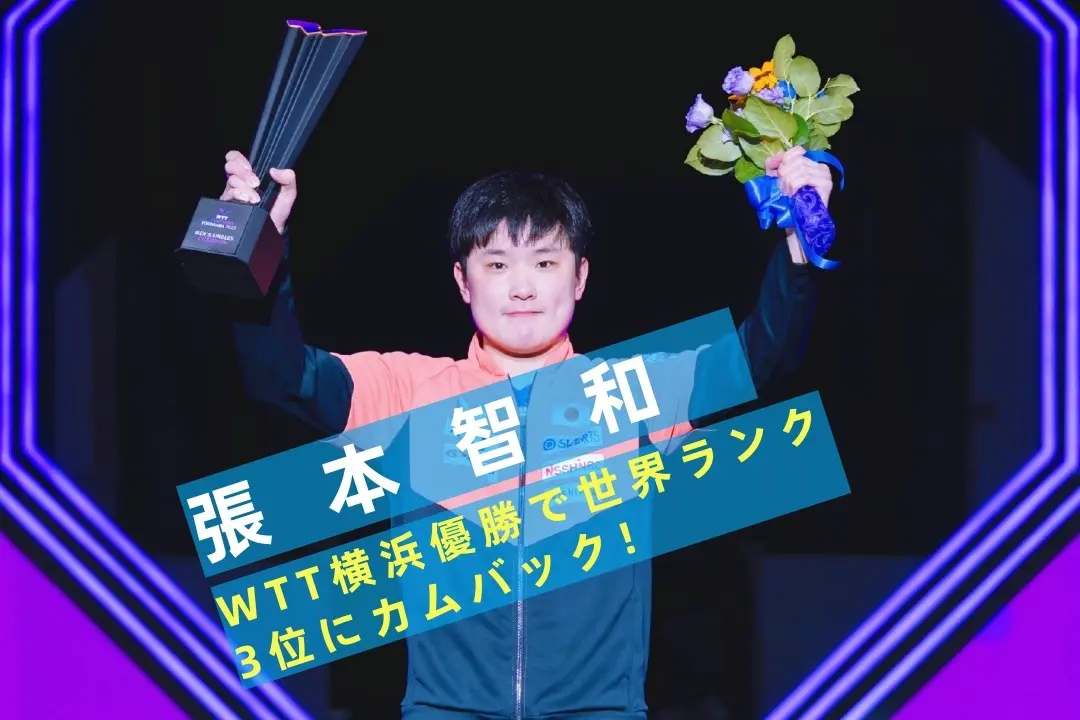 日媒：张本智和因WTT横滨站夺冠，重返世界排名第3位