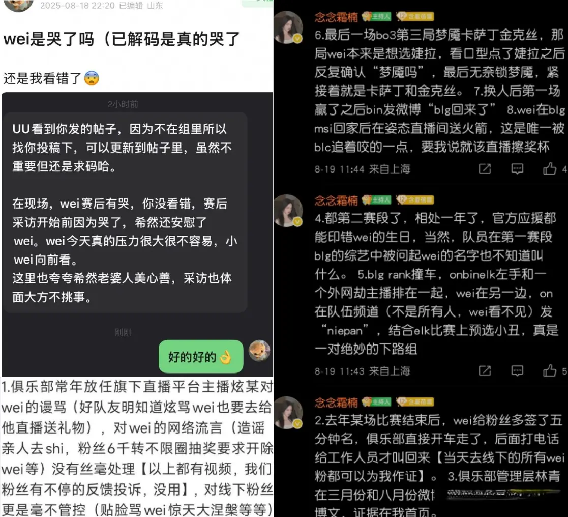 Wei七大待遇曝光，在BLG受尽委屈！IG资方暗讽，Elk：其实无所谓