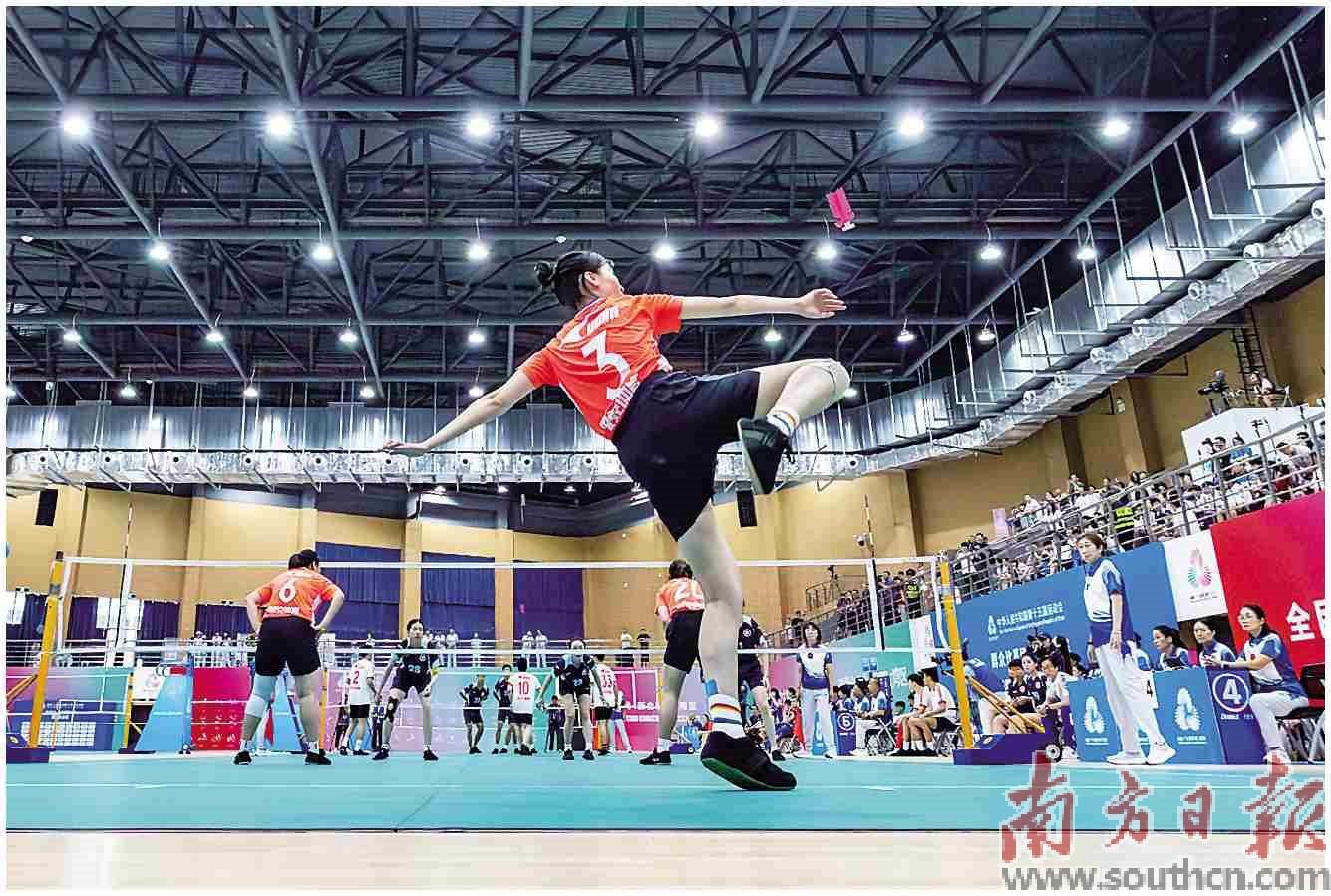 广东队包揽十五运会 群众比赛毽球比赛6金