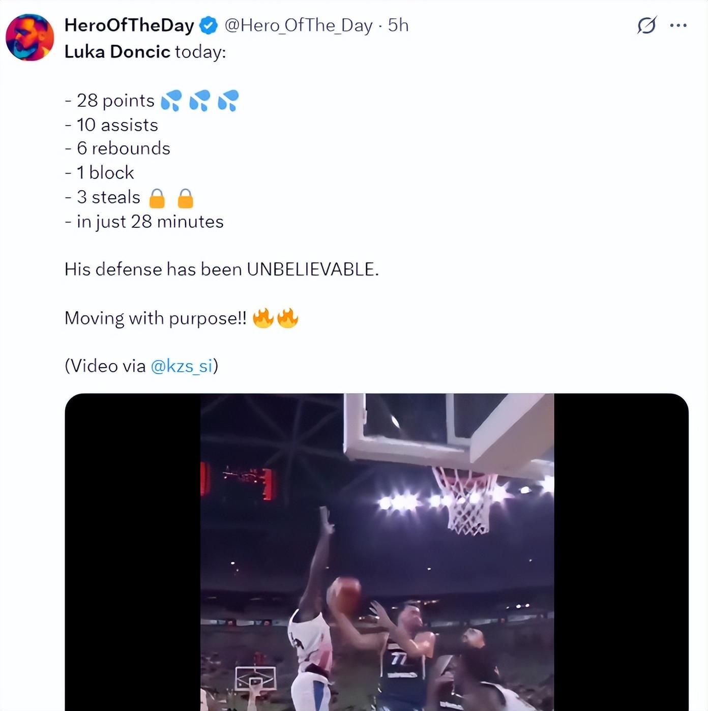 东契奇复出28+10+6！美媒赞防守提升明显 球技联盟独一档