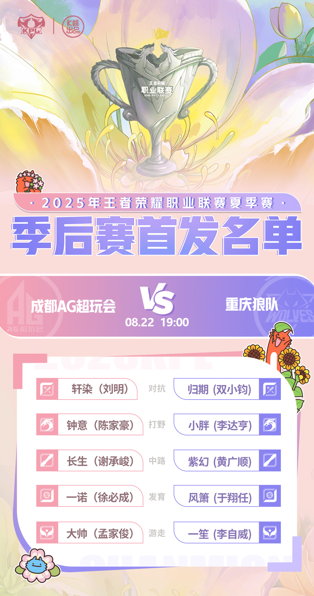 [今日首发]胜者组首战，常规赛最佳选手小胖能否带队取胜？