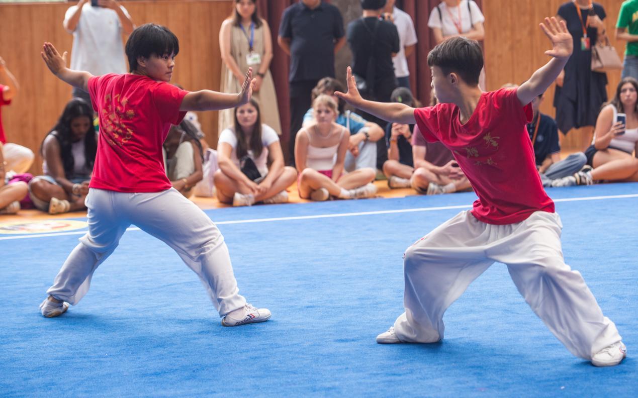 外国青年感受沧州武术八极拳
