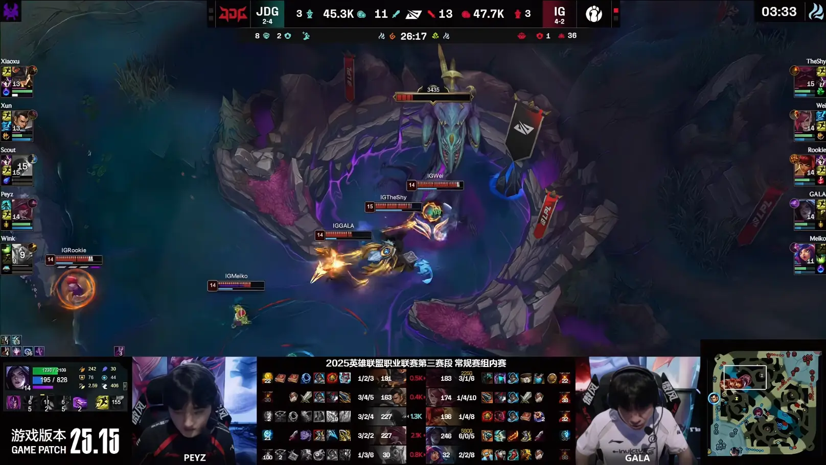 IG2-0击败JDG，拿下第5胜！Gala再拿5杀，theshy奥恩完美团战