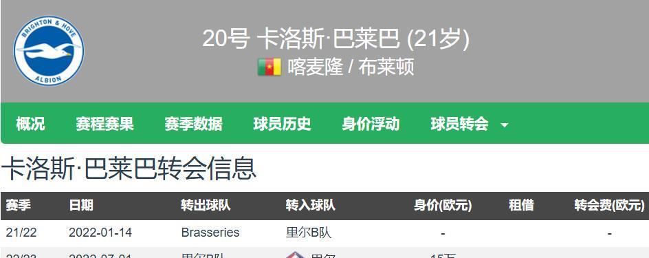 最强一环要来了 曼联与巴莱巴达成个人协议 布莱顿标价1亿镑