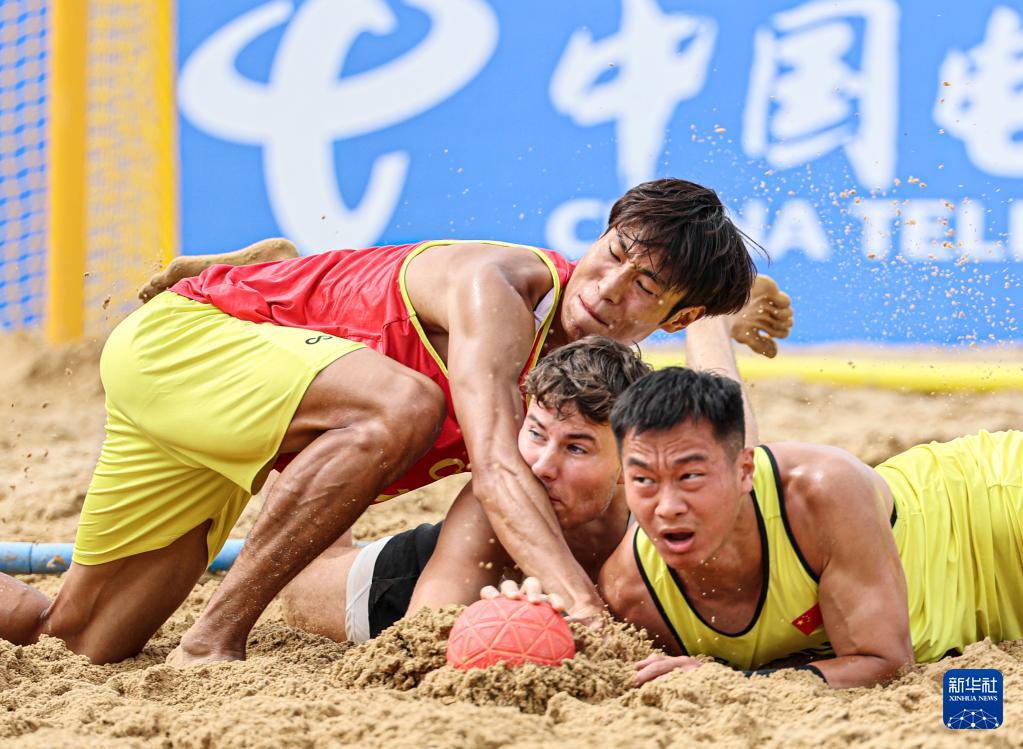 成都世运会︱沙滩手球——男子第5-8名安慰赛半决赛：中国队不敌丹麦队