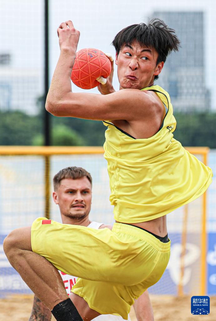成都世运会︱沙滩手球——男子第5-8名安慰赛半决赛：中国队不敌丹麦队