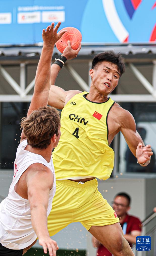 成都世运会︱沙滩手球——男子第5-8名安慰赛半决赛：中国队不敌丹麦队