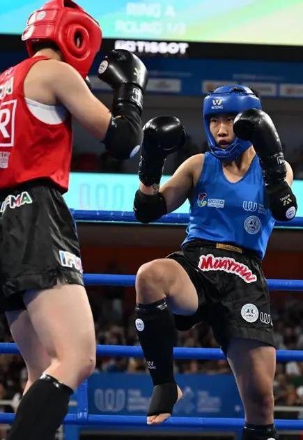 成都世界运动会泰拳女子60公斤级比赛夺冠，这位选手来自杭州一家俱乐部